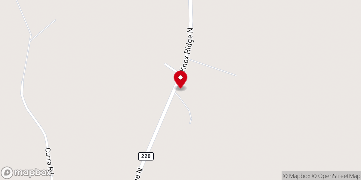 Map showing location of Knox Ridge Baptist Church
