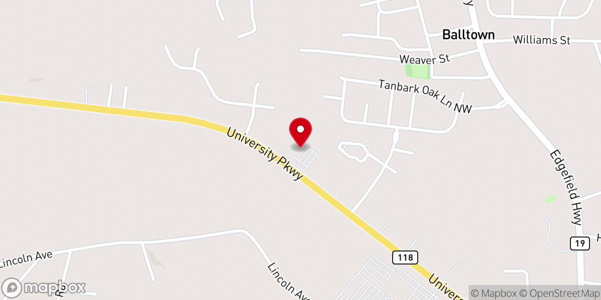 Map showing location of University Parkway Church of God