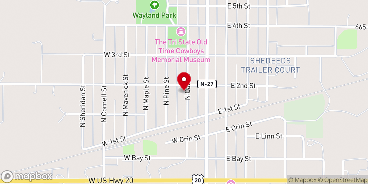 Map showing location of Presbyterian Church