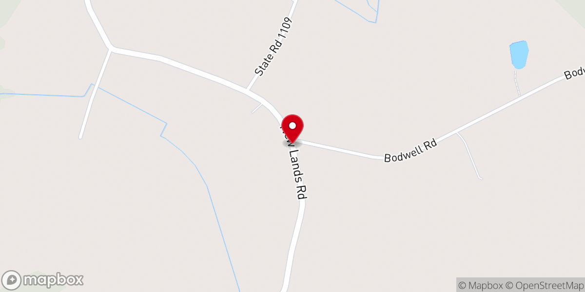 Map showing location of Cross Landing Church