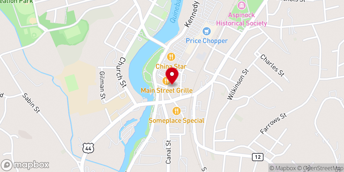 Map showing location of Congregational Church of Putnam