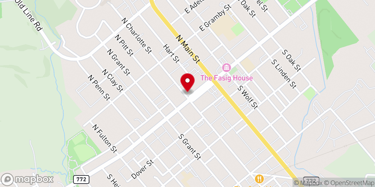 Map showing location of Trinity Evangelical Church