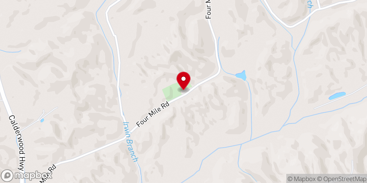 Map showing location of Four Mile Baptist Church