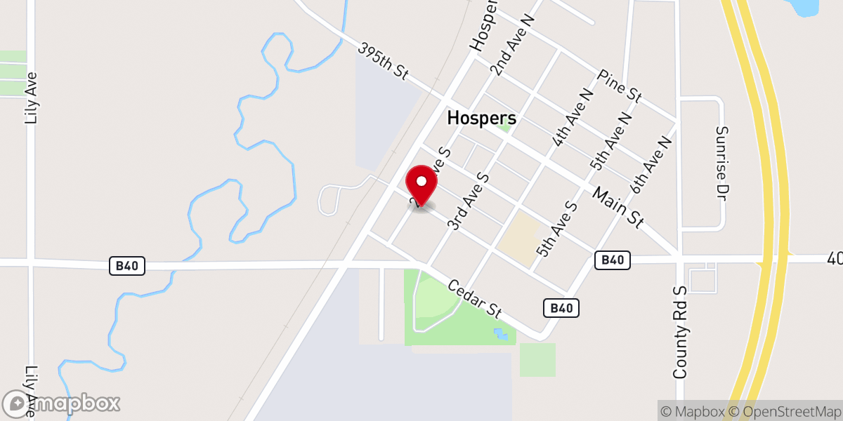 Map showing location of Presbyterian Church