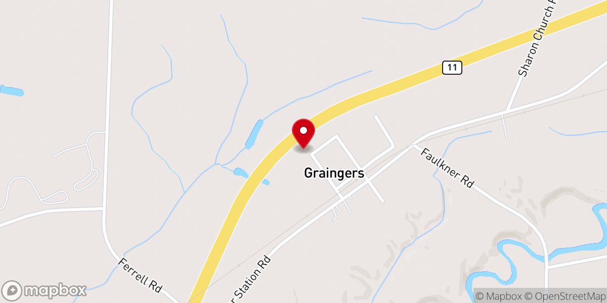Map showing location of Grainger Chapel Church of Christ