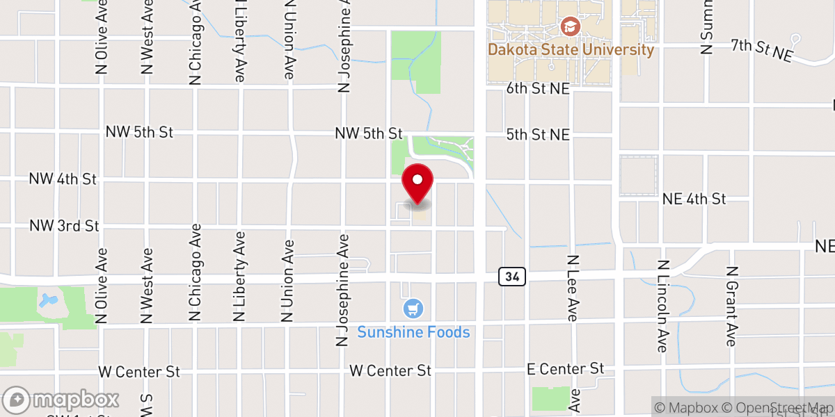 Map showing location of St Thomas Catholic Church