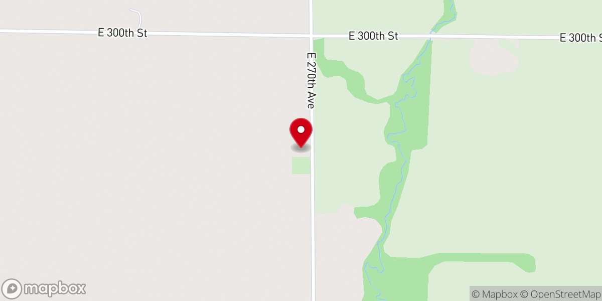 Map showing location of Prairie Chapel Church
