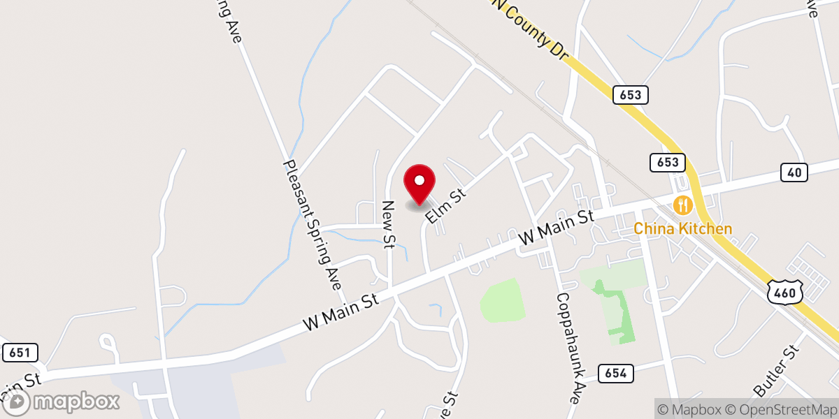 Map showing location of Rose of Sharon Church