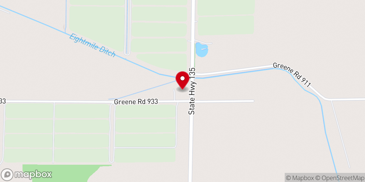Map showing location of Eight Mile Baptist Church