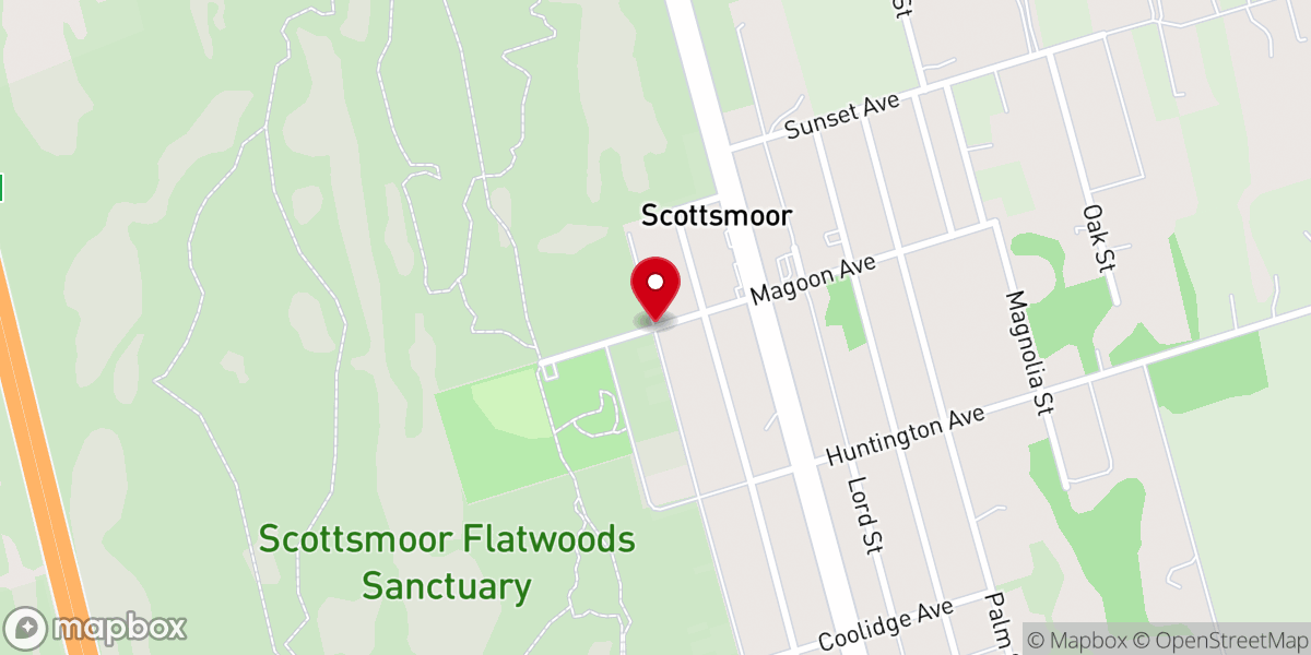 Map showing location of Scottsmoor Flatwoods Sanctuary East