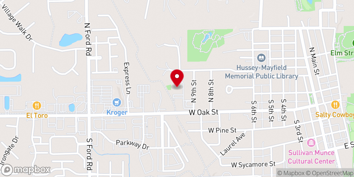 Map showing location of Zionsville Christian Church