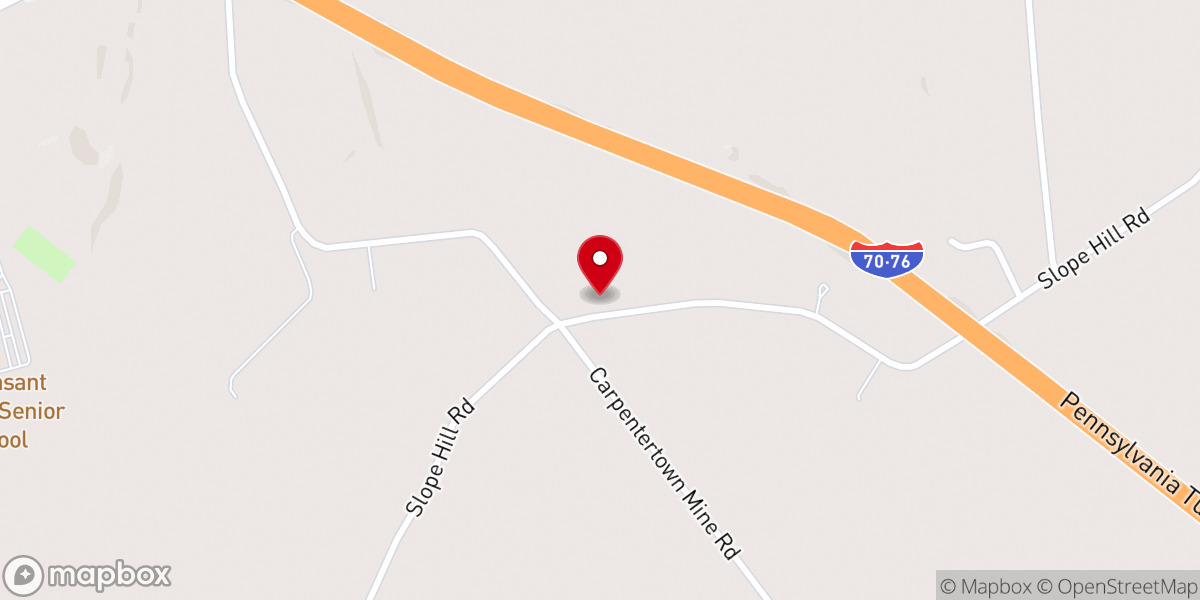 Map showing location of Laurelville Mennonite Church Center
