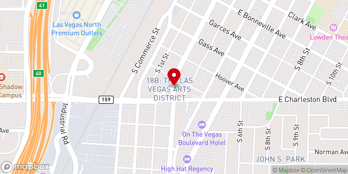 Map showing location of Las Vegas Community Healing Garden