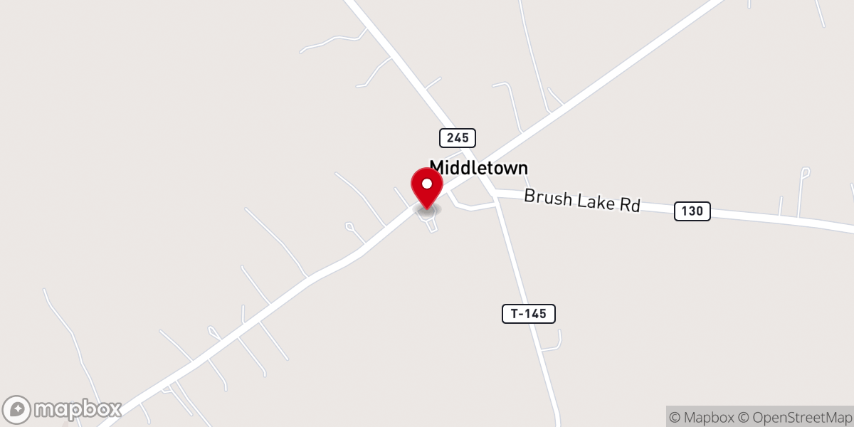 Map showing location of Middletown Church of God