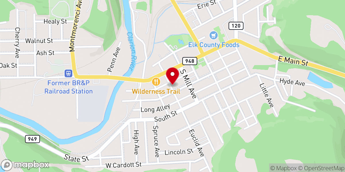 Map showing location of First Presbyterian Church