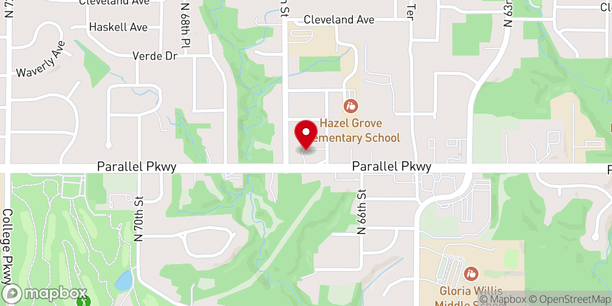 Map showing location of Victory Hills Baptist Church
