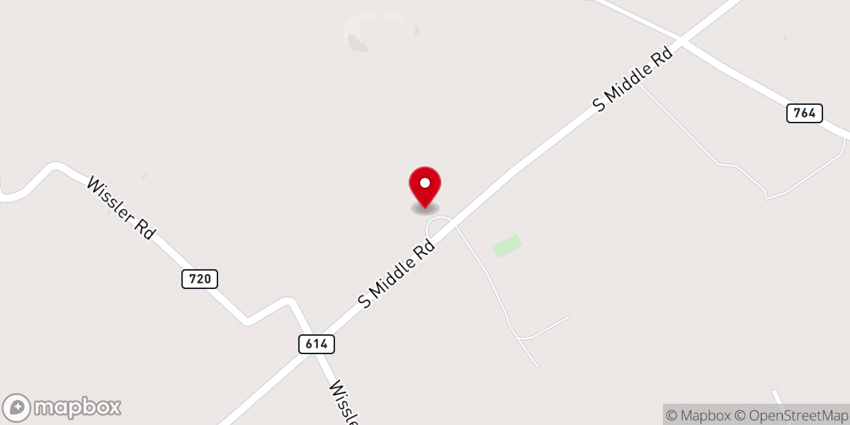 Map showing location of St. Mary's Pine Lutheran Church