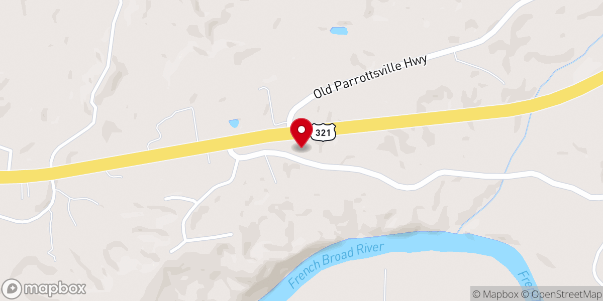 Map showing location of Gethsemane Free Will Baptist Church