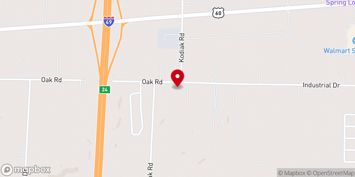 Map showing location of Neosho Community Chapel