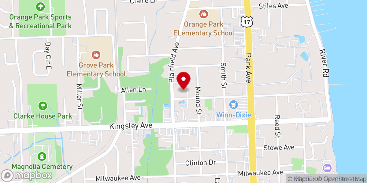 Map showing location of St James Ame Church