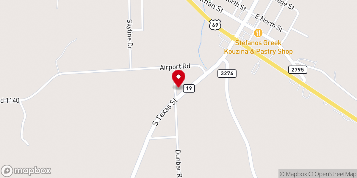 Map showing location of First Assembly of God