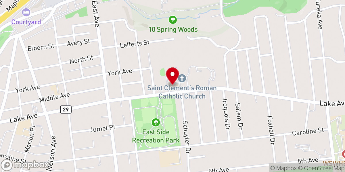 Map showing location of Saint Clement's Church