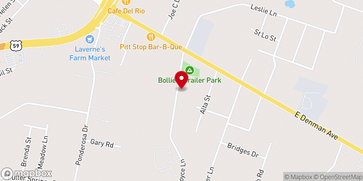Map showing location of Church At Lufkin