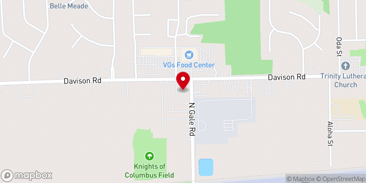 Map showing location of Davison Missionary Church
