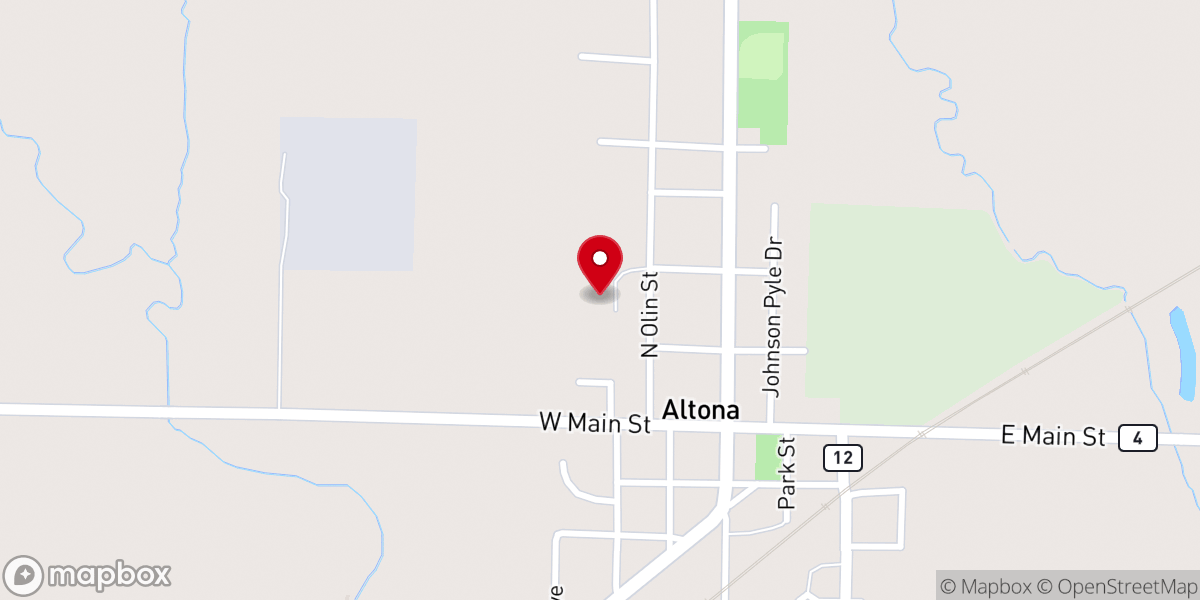 Map showing location of Bethany Baptist Church