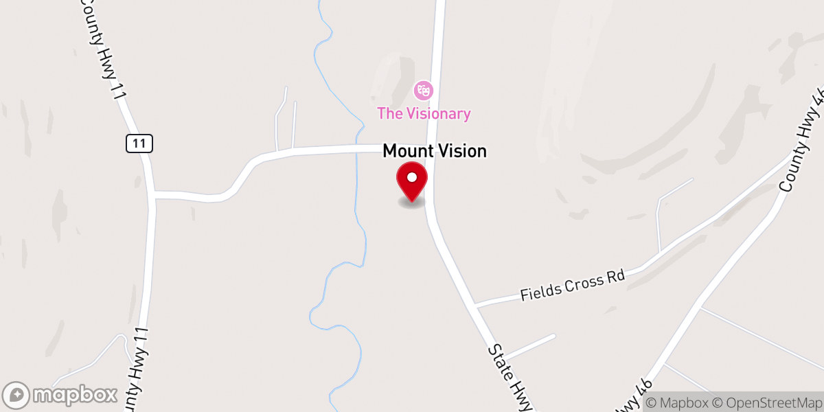 Map showing location of Mt Vision United Methodist Church