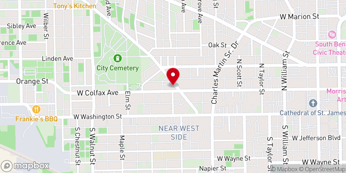 Map showing location of St Paul's Memorial Church