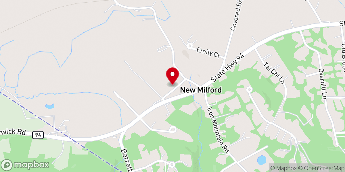 Map showing location of New Milford Edenville United Methodist Church