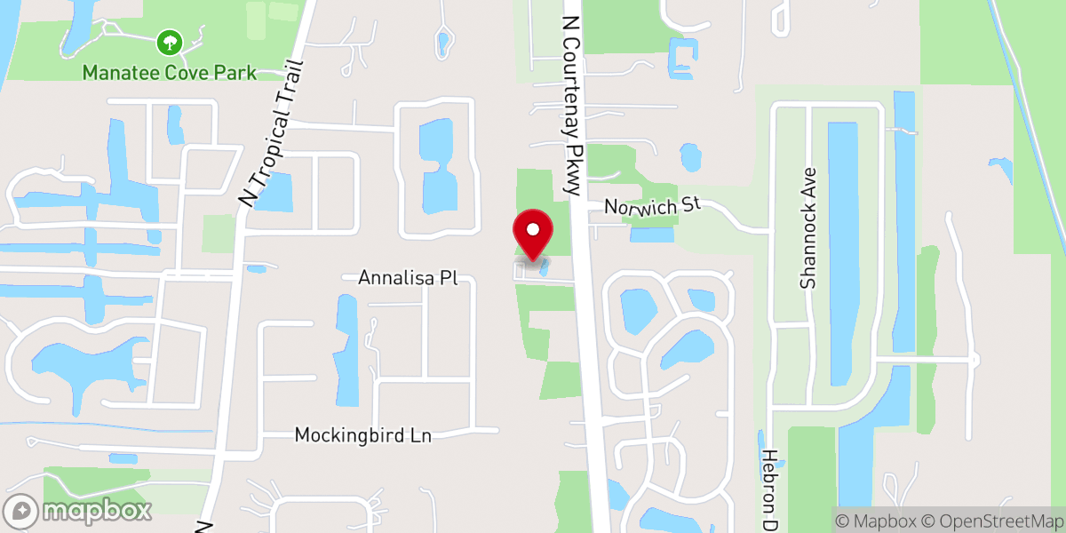 Map showing location of Victory Church