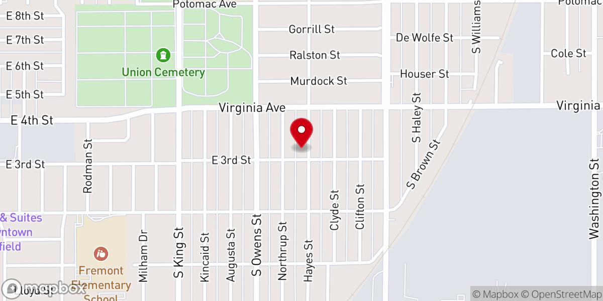 Map showing location of Bakersfield Pentecostal Church of Jesus Christ