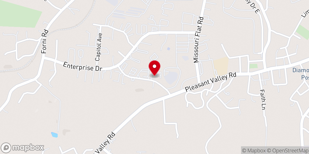 Map showing location of Calvary Chapel Placerville