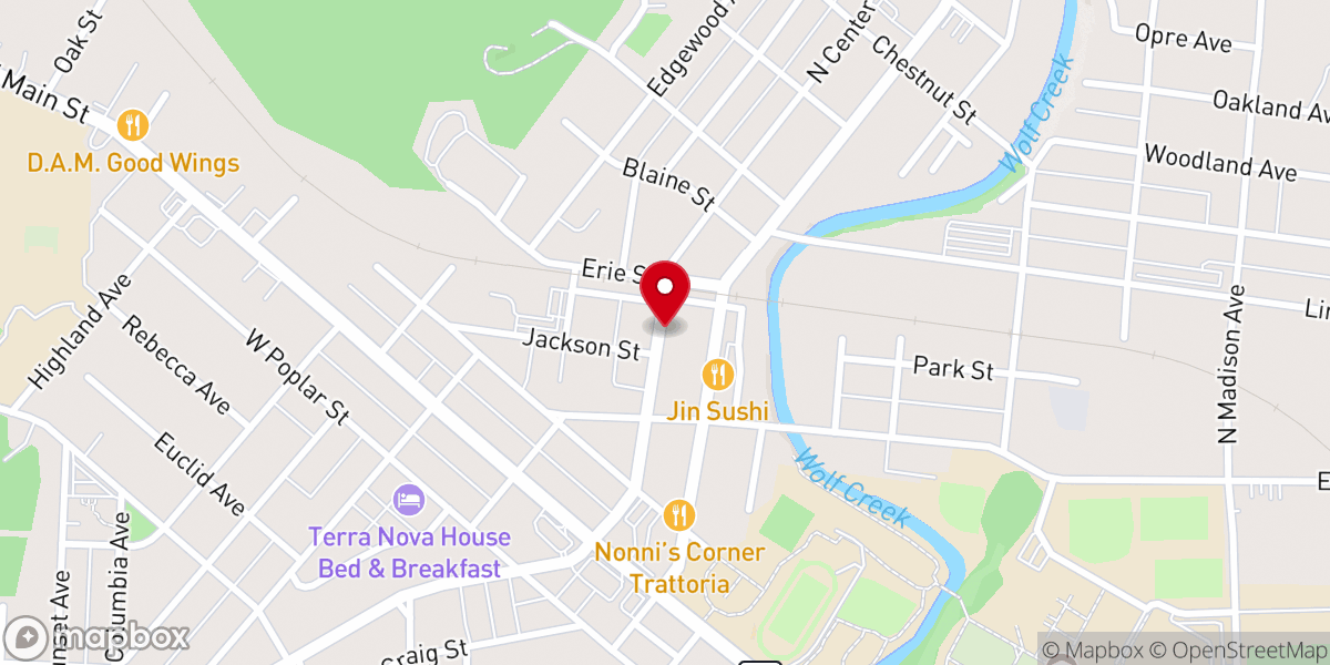 Map showing location of Grove City Community Food Pantry