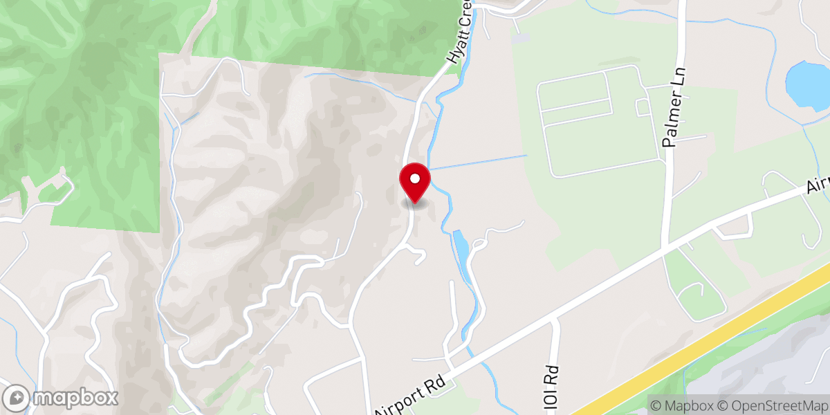 Map showing location of Hyatt's Creek Baptist Church