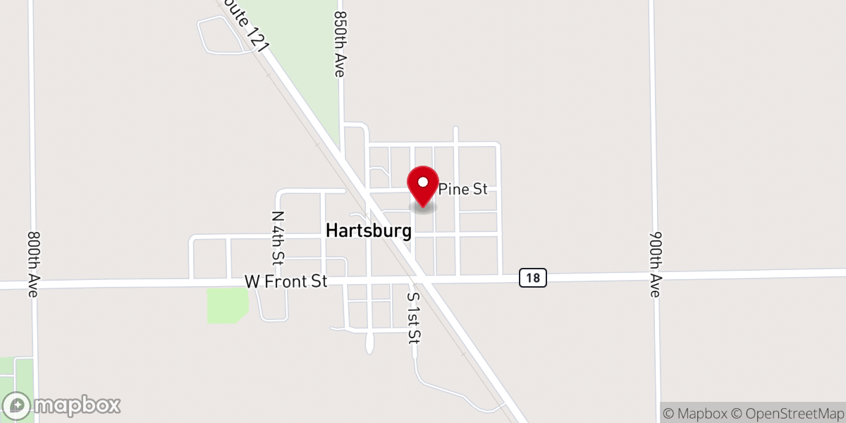 Map showing location of Prairieland Christian Church