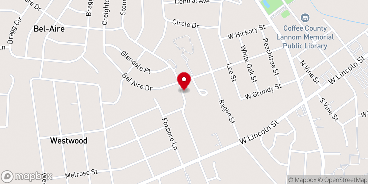 Map showing location of Bel Aire Church of Christ