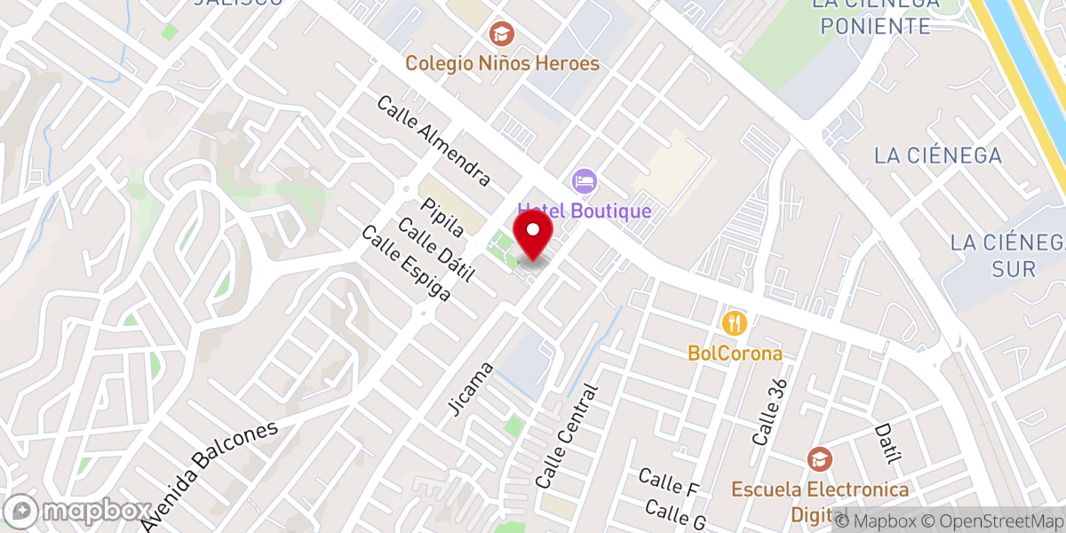 Map showing location of Nuestra Señora de la Asunción