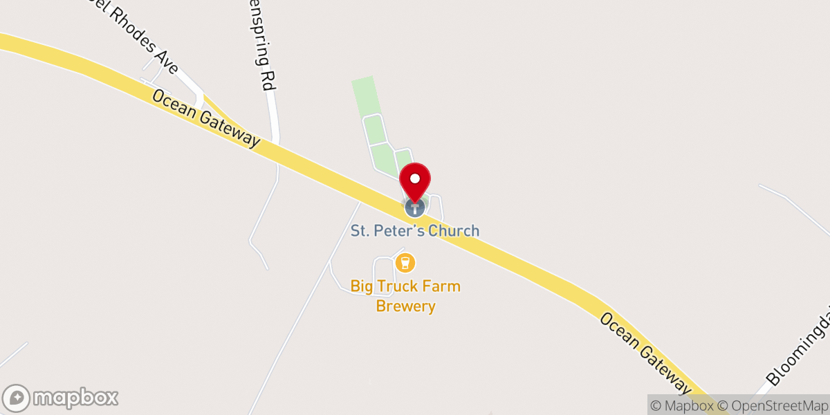 Map showing location of Saint Peters Church
