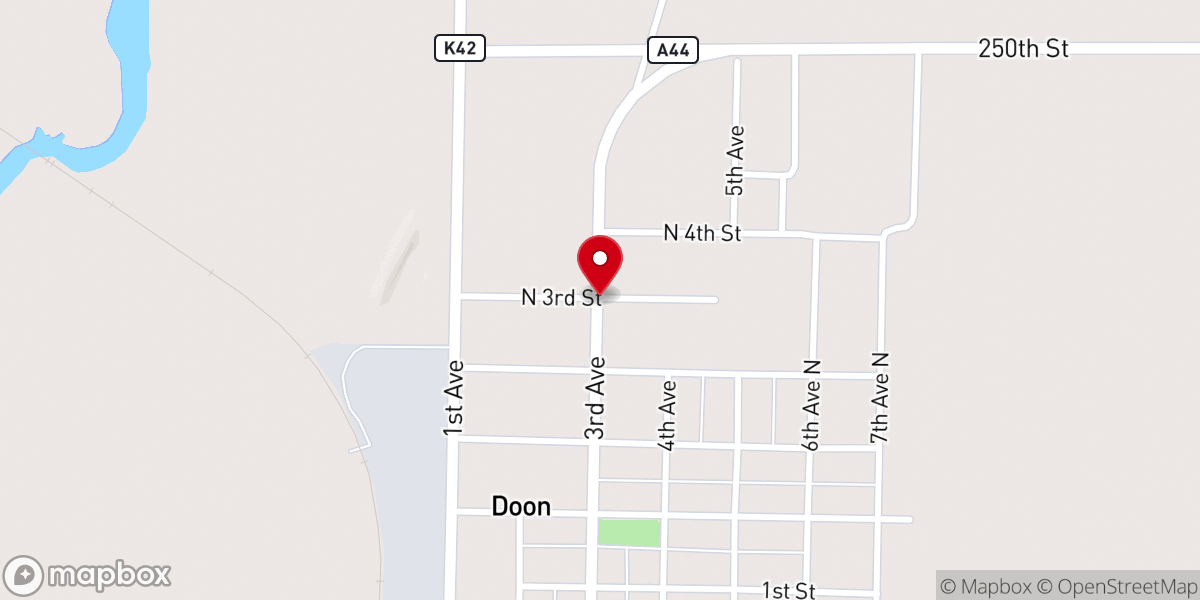 Map showing location of Northwest Iowa Protestant School