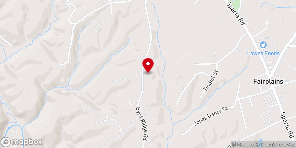 Map showing location of Byrd Ridge Crisis Center