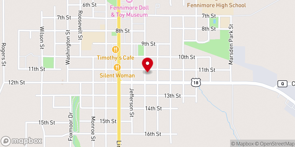 Map showing location of Bethany Alliance Church