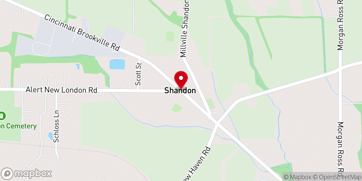Map showing location of Shandon