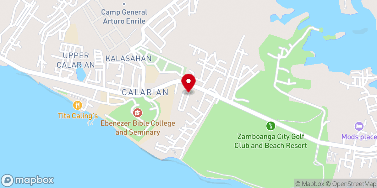 Map showing location of Zambo Southern Baptist Church
