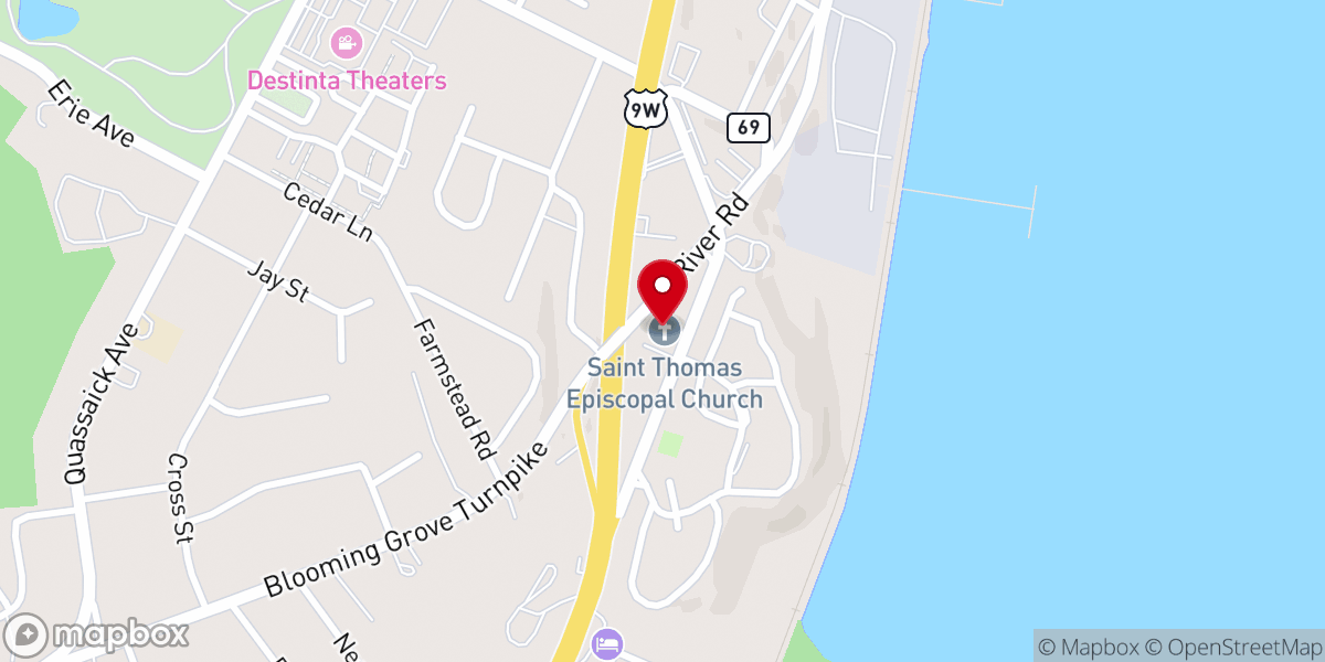 Map showing location of St. Thomas' Episcopal Church