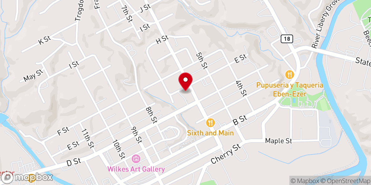 Map showing location of First United Methodist Church