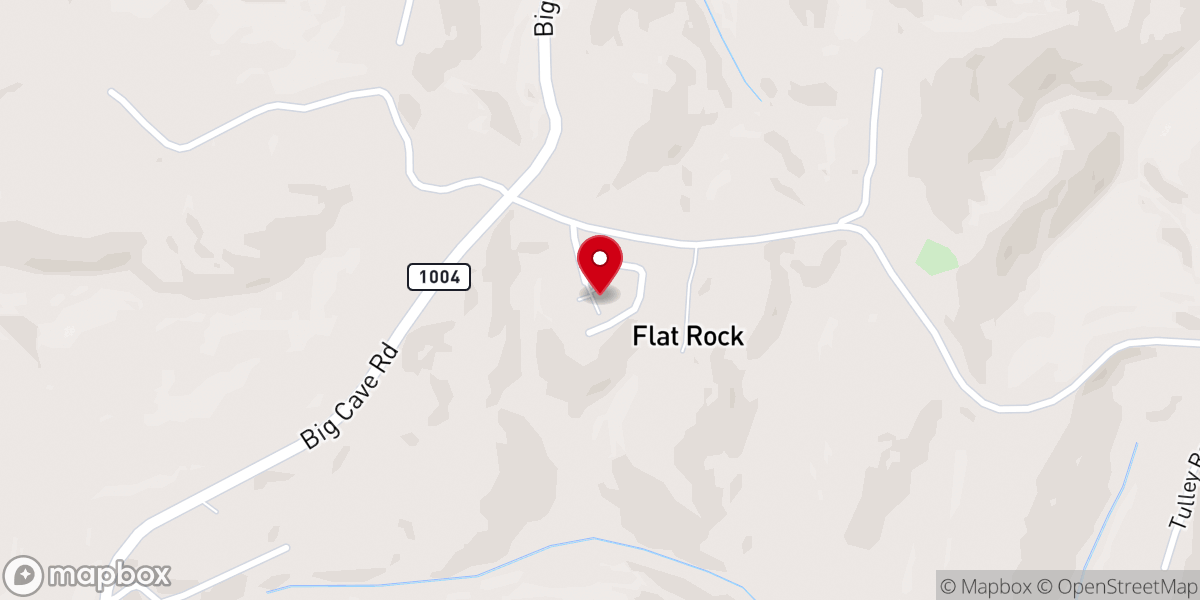 Map showing location of Brush Creek Church