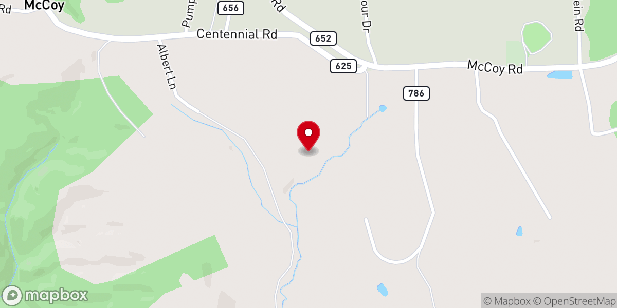 Map showing location of Blue Ridge Christian Camp